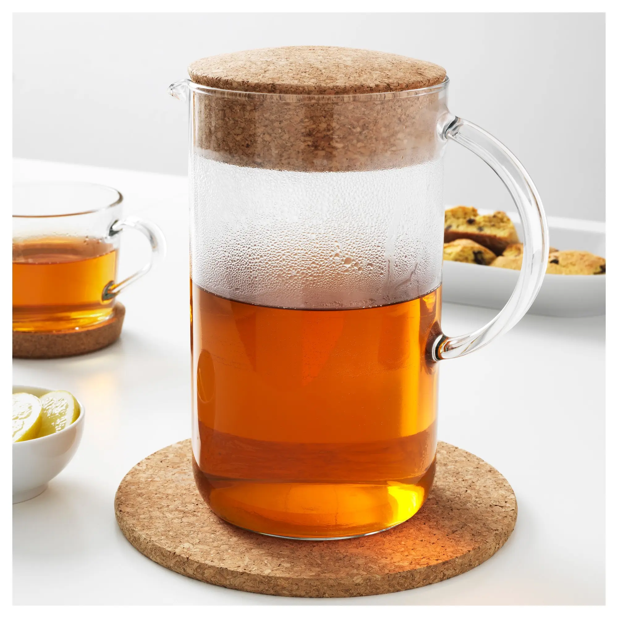 High quality borosilicate transparent 1000ml glass teapot with lid