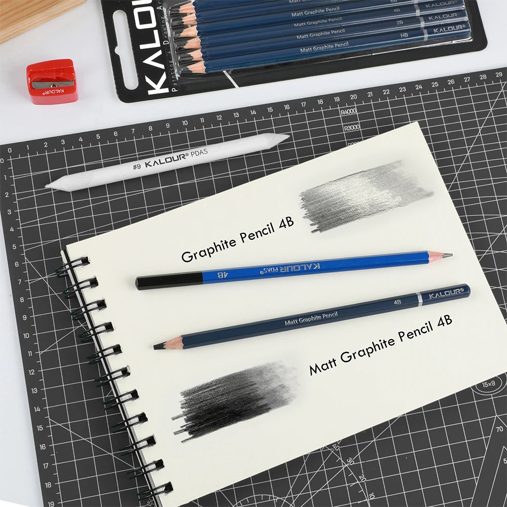 KALOUR Hot Sale High grade Soft Core Blister Pack Sketch Pencil 6pcs MATT Graphite Pencil for Artist and Student and Hobbist