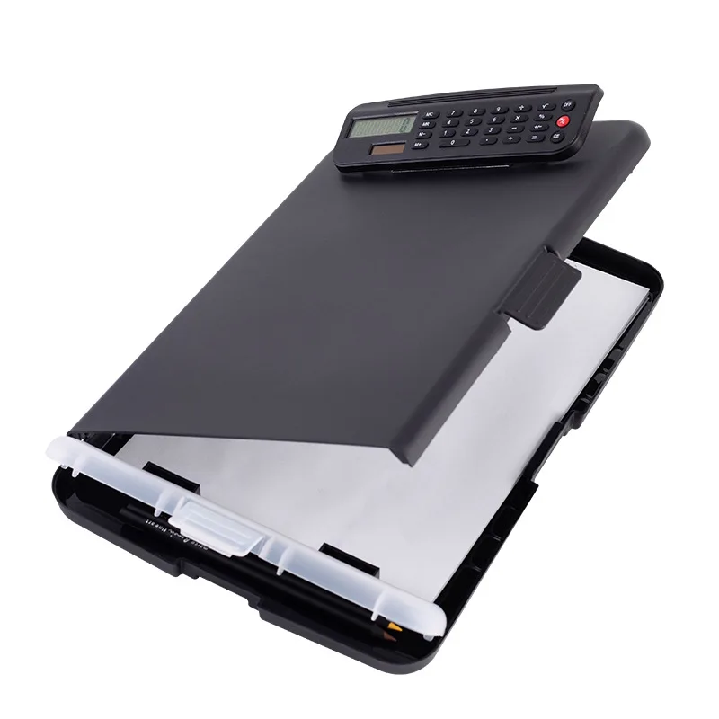 Officemate Slim PP Plastic Clipboard Storage Box With Calculator