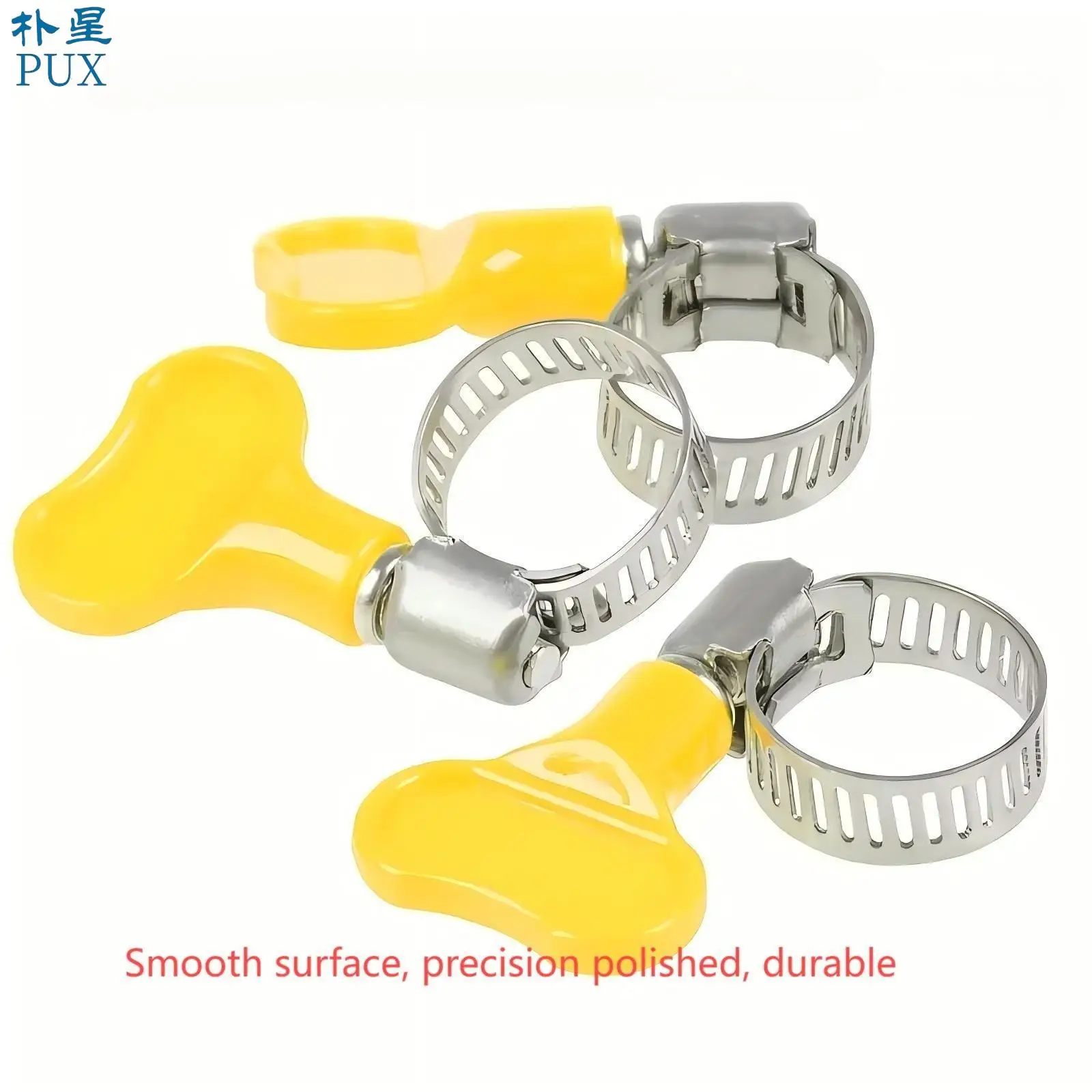 Small American Style Iron Metal Handle Hose Clamp Yellow Plastic Handle Hose Clamp Stainless Steel Hose Clamp