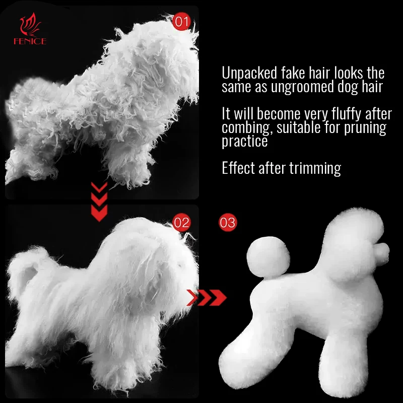 Pet Supplies Poodle Teddy Professional Beauty Simulation Faux Dog Hair Model Teddy For Grooming Practice Pet Faux Hair Fur Wig