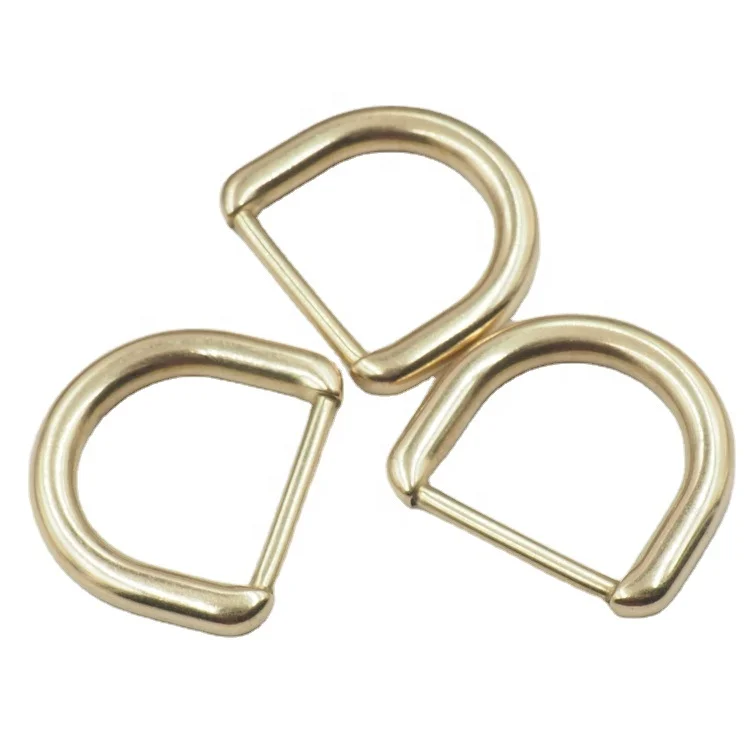 China Solid Brass D-ring with seams brass D ring buckle for Handbag Strap