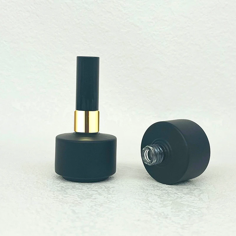 18Ml Empty luxury Glass Round nail polish bottle Black New design Big Empty 18ml Nail Polish Bottle Gel Polish Bottle