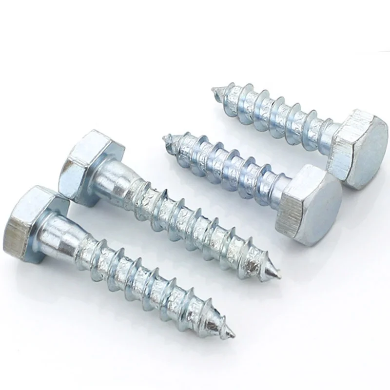 DIN571 углеродистая сталь оцинкованная Шестигранная головка деревянный винт для дерева