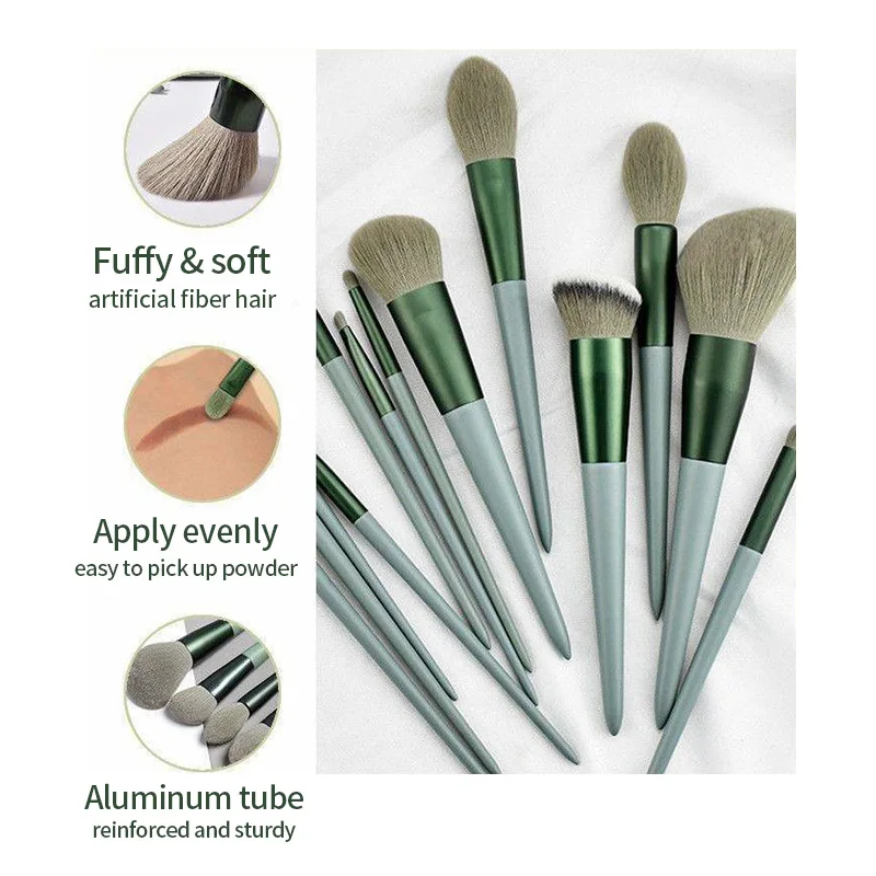 New Eye Shadow brush Foundation Women Cosmetic Beauty Soft Make Up Tools Bag 13 PCS Makeup Brushes Set wholesale