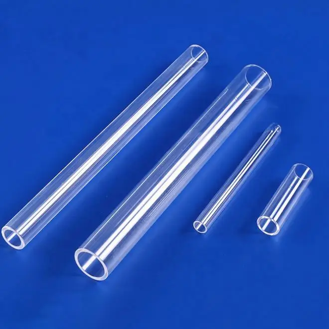 High Purity All Size Clear Quartz Tube Transparent Clear Fused Silica Flat Square Round Optical Glass