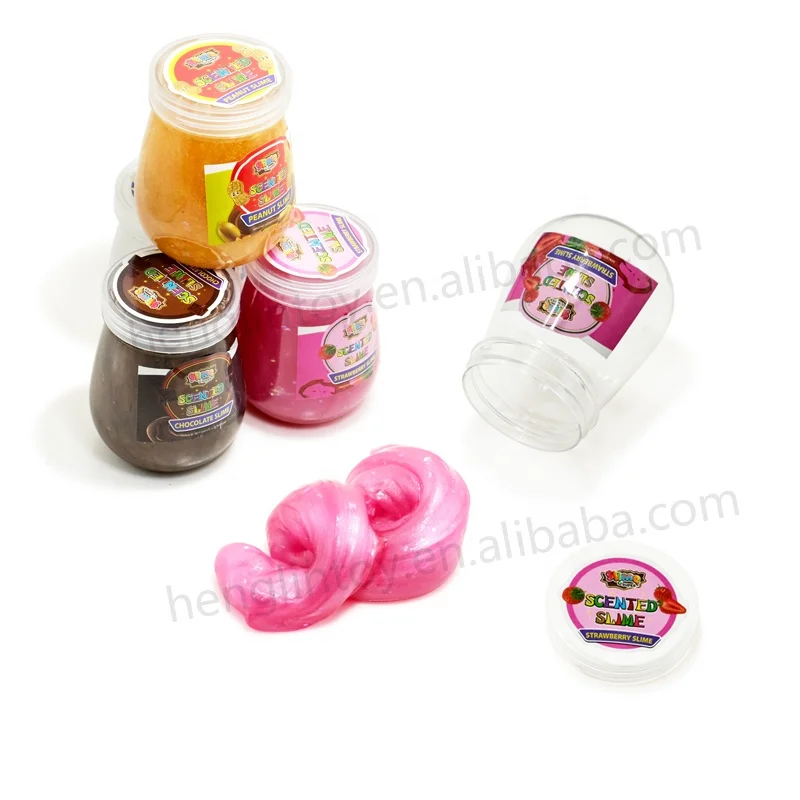 New arrival peanut chocolate milk strawberry aroma glitter galaxy sequins slime Non-toxic blow bubble noisy putty slime toy