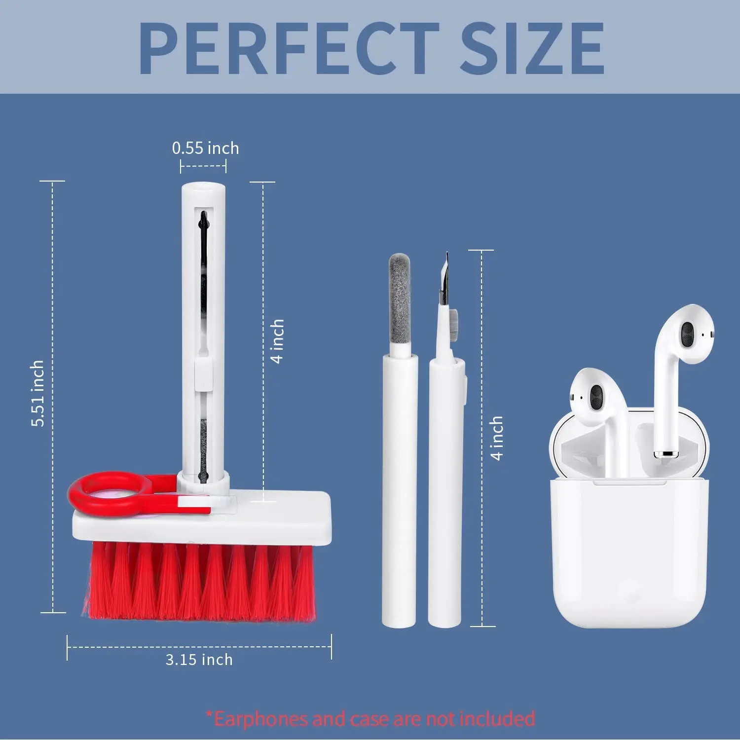 5 in 1 Soft Brush Keyboard Cleaner, Multi-Function Keyboard Brush & Earphone Tools for Headphones 5 In 1 Keyboard Cleaning Dust