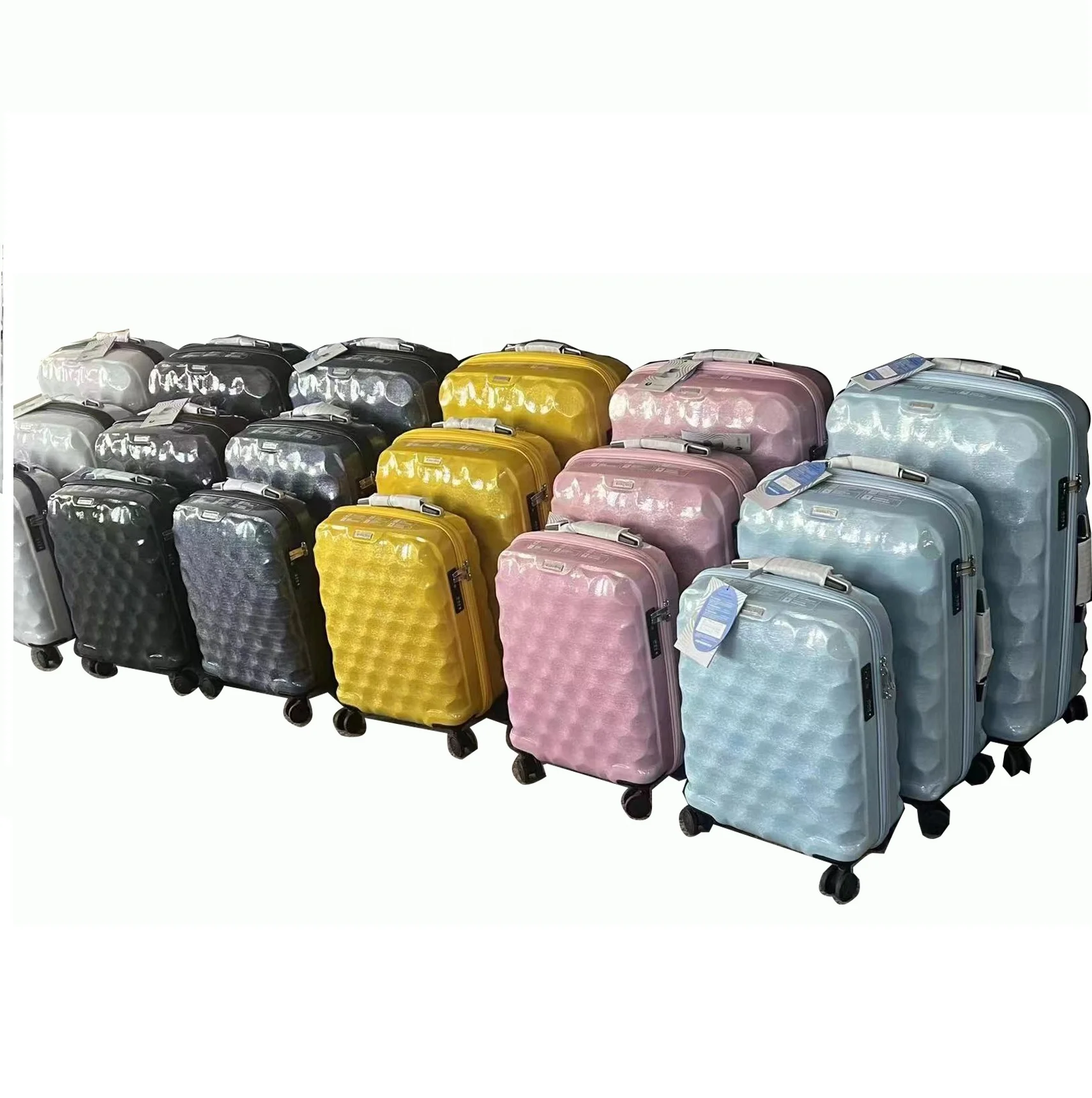 4PCS Luggage Sets Suitcase on Mute Wheel Spinner Rolling Luggage PC Travel Suitcase Set Carry on Luggage with Beauty Case