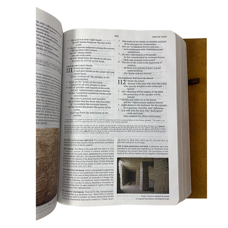 Customized Cheap Leather Cover Bible Book Printing Service Christian Bible with zipper bag