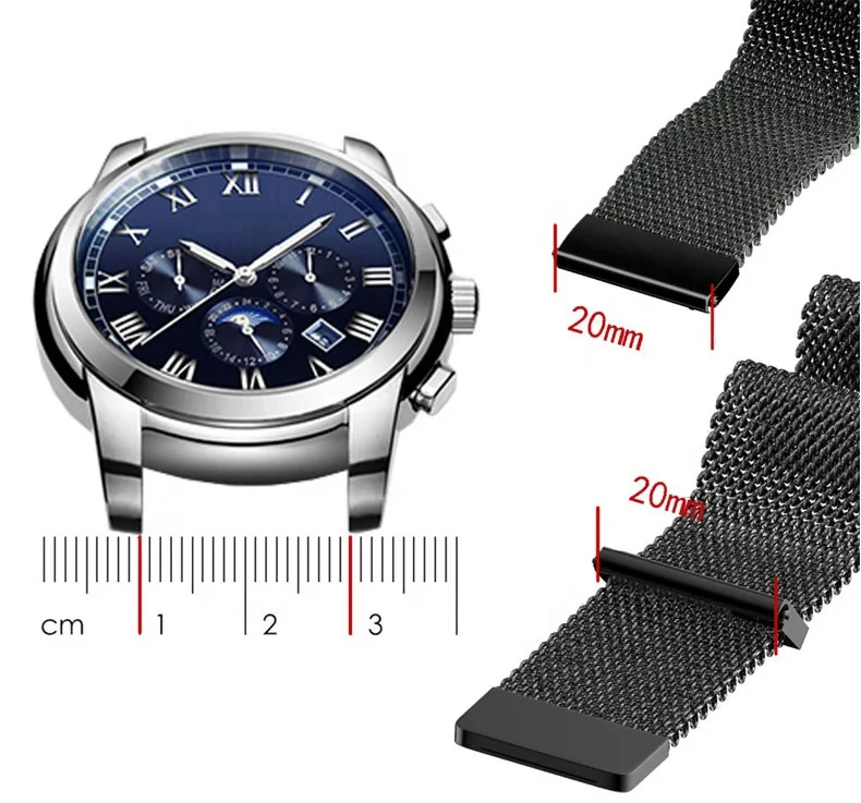  Ремешок «Миланская петля» для Samsung Galaxy Watch 46 мм 42 Gear S3 Frontier Huawei gt 2 Active Amazfit Bip Band 22 м