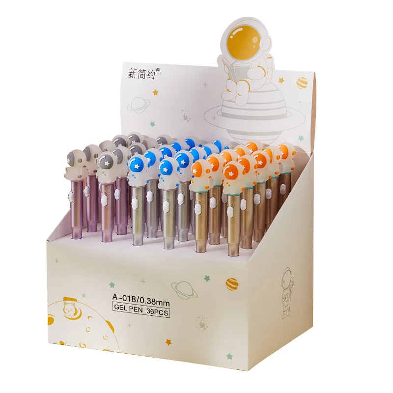 Новый милый астронавт силикон с легкой гелевой ручкой мультфильм космический астронавт светодиодный свет Водяная ручка светящаяся ручка