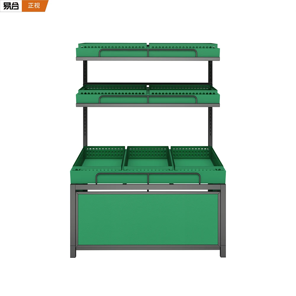 High Quality 1200mm 3 layer Supermarket Equipment Shelf Fruit And Vegetable Storage Stand Gondola Shelving For Fruit Shop