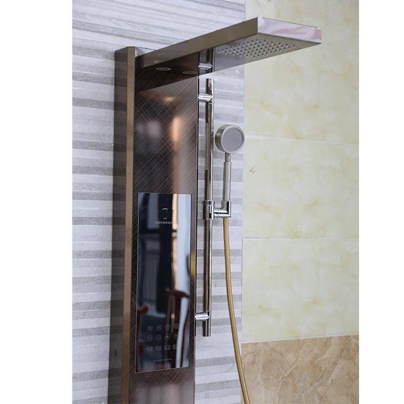 Ducha Hot Water Heater Modern Hotel Duchas Stainless Steel Massage Spa Rain Bathroom Wall Mount Shower Column Screen Panel Mixer