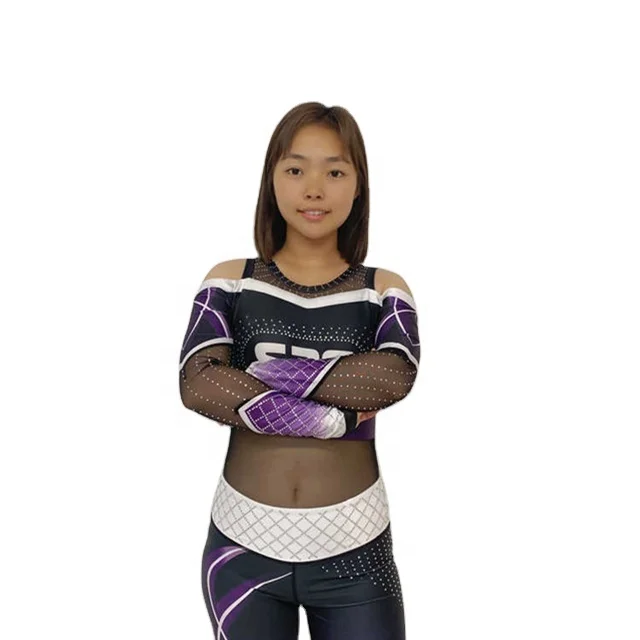 Custom Embroidery Logo Gymnastics Leotards Youth Girls Sublimation Leotards OEM bodysuits with rhinestones and sublimation
