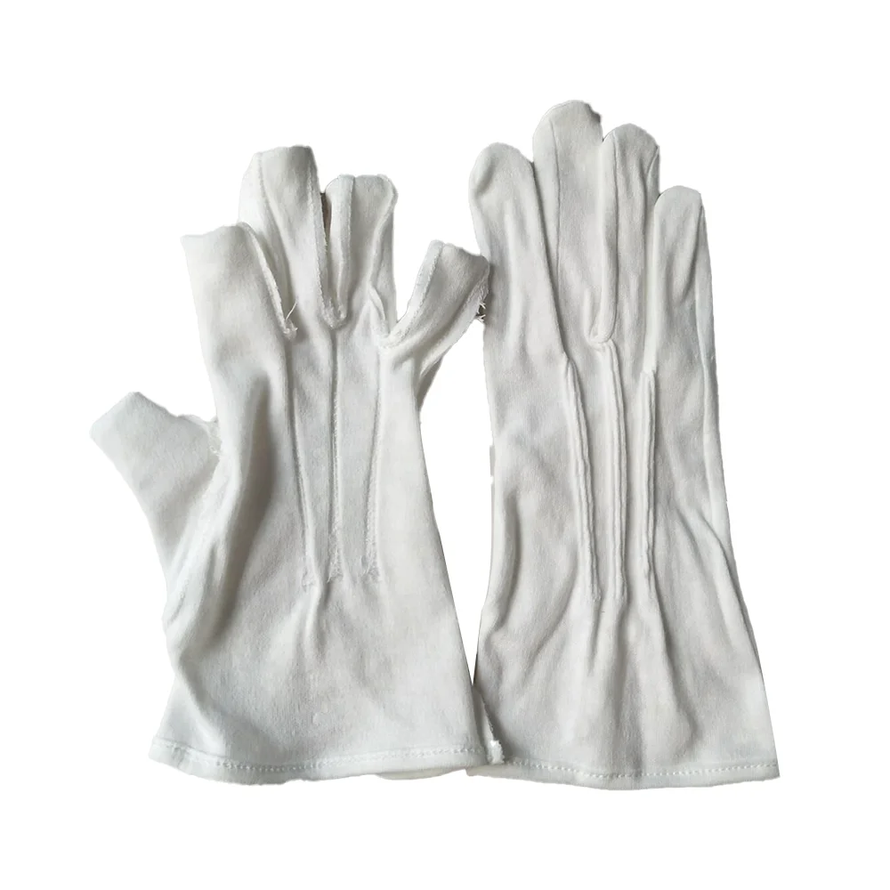 Factory Price Wholesale Wear-Resistant Breathable General Work White Cotton Thread Gloves With Button