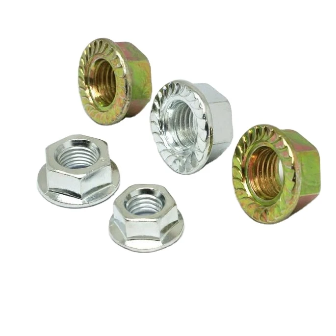 DIN 6923 углеродистая сталь синий белый оцинкованный шестигранные гайки с фланцем