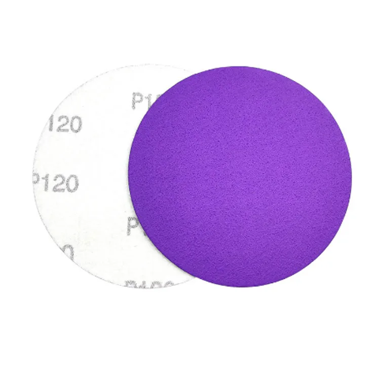 125mm sanding disc 5 inch round sand paper purple ceramic sanding discs for car or wood