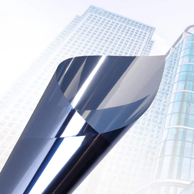 Dark Blue Silver Decorative Stained Glass Window Film for Home  3 Window M Tint Film Roll