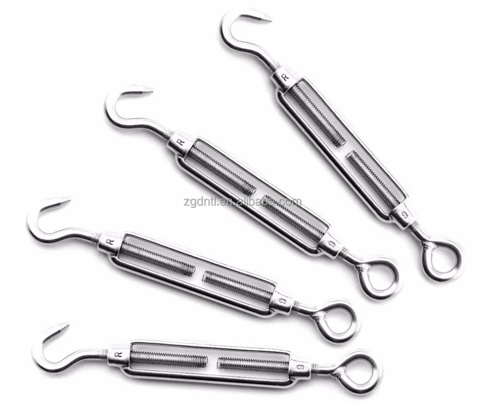 M16 304 Stainless Turnbuckle For Steel Rope Parts Heavy Duty German Standard Din1480 Eye To