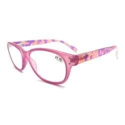 New trendy plastic pink oval reading glasses 1.5 woman