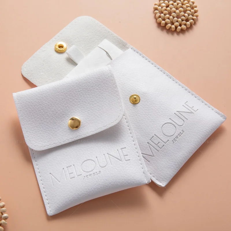 Fashion  envelop leather pouch with button closure/leather watch pouch