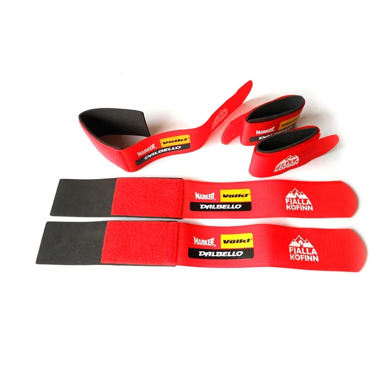 Personalized velcroes Custom Logo Ski Binding Strap Alpine Hook Loop Ski band