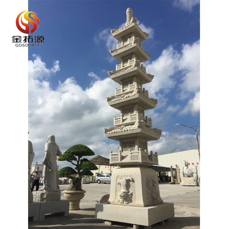 Japanese granite stone garden pagodas lanterns