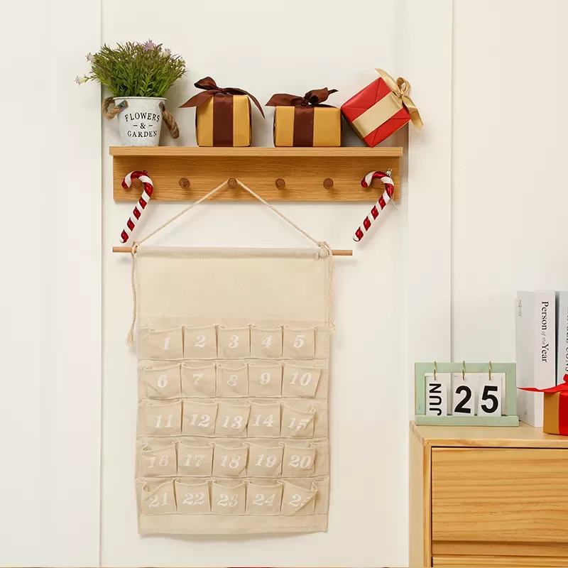 Рождественский Адвент тканевый календарь на заказ Пустые карманные украшения Висячие Дети обратный отсчет до рождественского Адвент-календаря