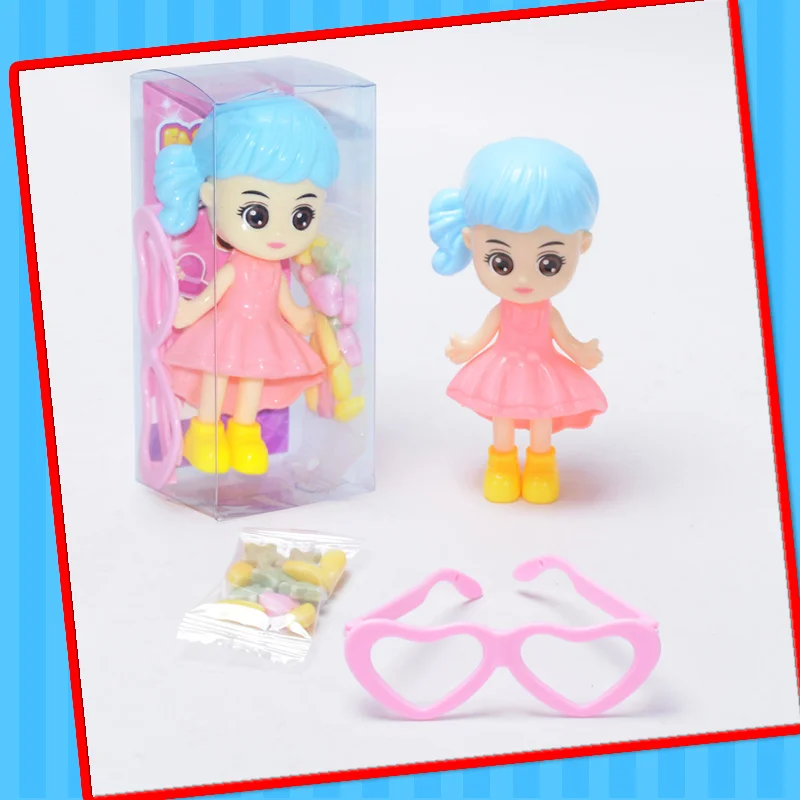 Hot selling plastic girl accessories toys  toy doll with accessories toy with candy