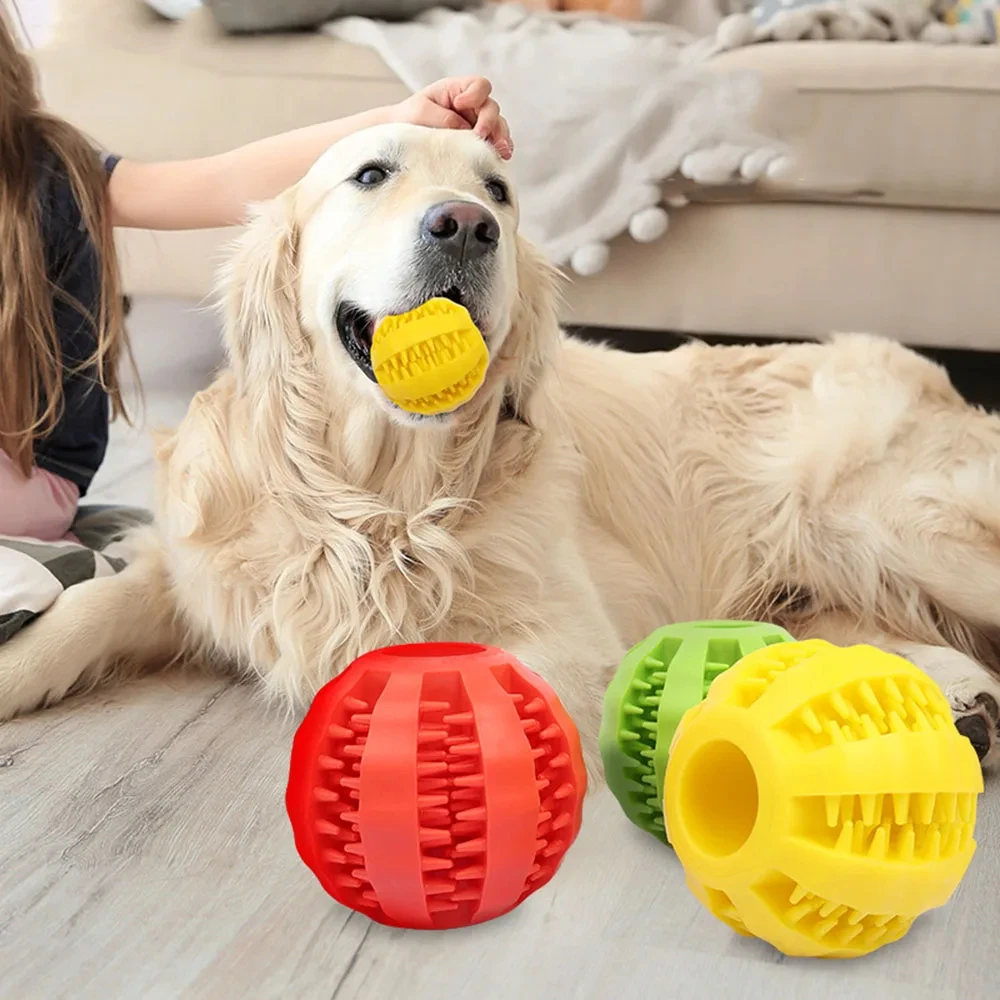 Indestructible Dog Chew Pet Rubber Tooth Cleaning Pet Toy Leakage Food Ball Puzzle Pet Interactive Dog Toy