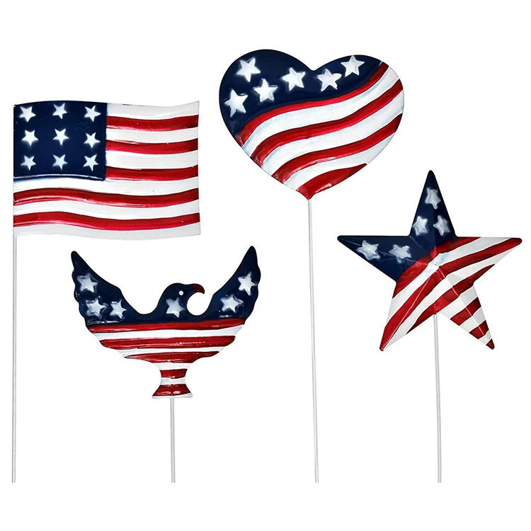 Customized Outdoor Lawn Decorations for Different Festival Independence Day USA Veterans Day Yard Sign with Stakes