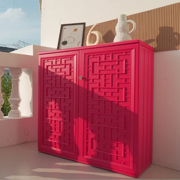 
2020 KINPLAY new waterproof outdoor and indoor plastic garden storage cabinet for garden shed backyard storage tools 