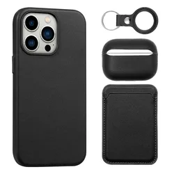 Leather Phone Cases For iPhone 14 13 Pro Max Leather Magnetic Wallets Card Holders Protective Case For Airpods Pro 2 For Airtag