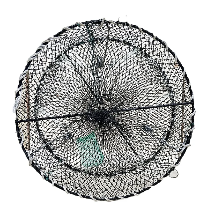Round Crab Catcher Deep Sea Circular tank Cage Crayfish Plastic Coated Steel bar Catch