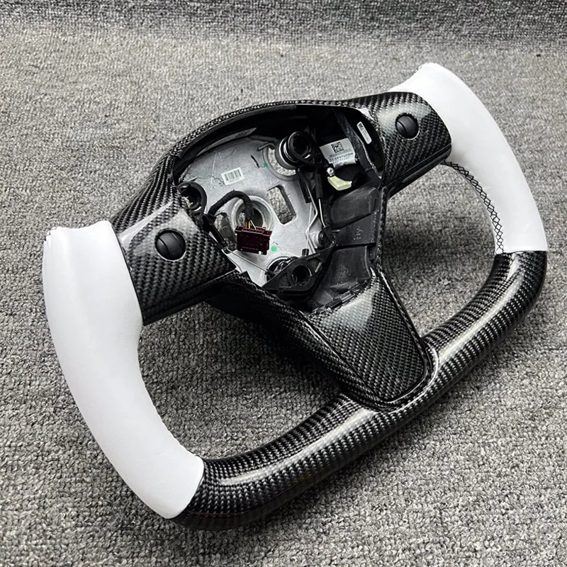 For Tesla yoke steering wheel factory modified model Edamame 3yx carbon fiber modified steering wheel