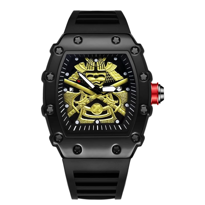 New wine barrel sports glow-in-the-dark waterproof quartz watch for men