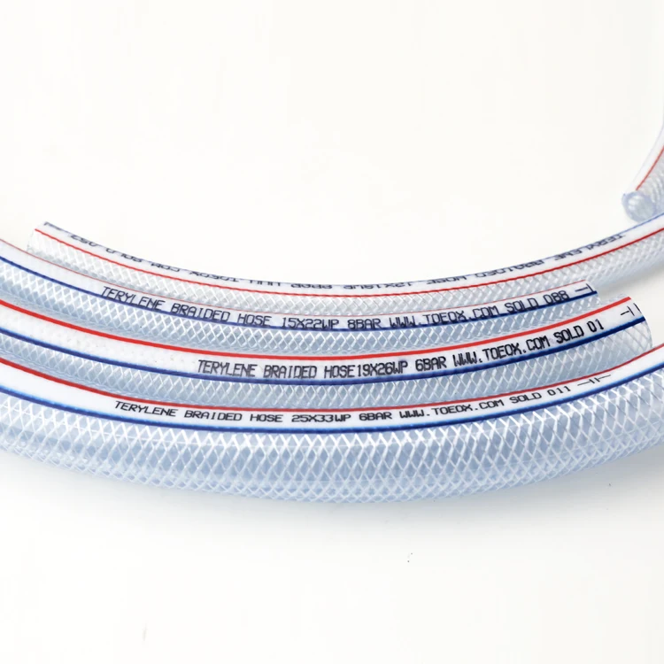 
Clear Braided Reinforced Od 10 14 18 25 60 Mm PVC Hose Tube / Food Grade Clear PVC Tubing 