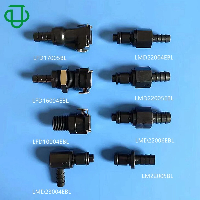 Factory Customize 6.35mmOD Straight Tube Port Male Connector Fitting Shut Off Valved 90 Degree Elbow Quick Disconnect Coupling
