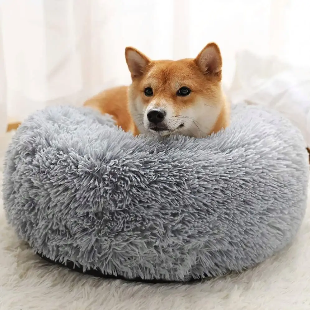 Gaosheng Donut Cuddler Soft Plush Round Washable Removable cover Dog cat Bed