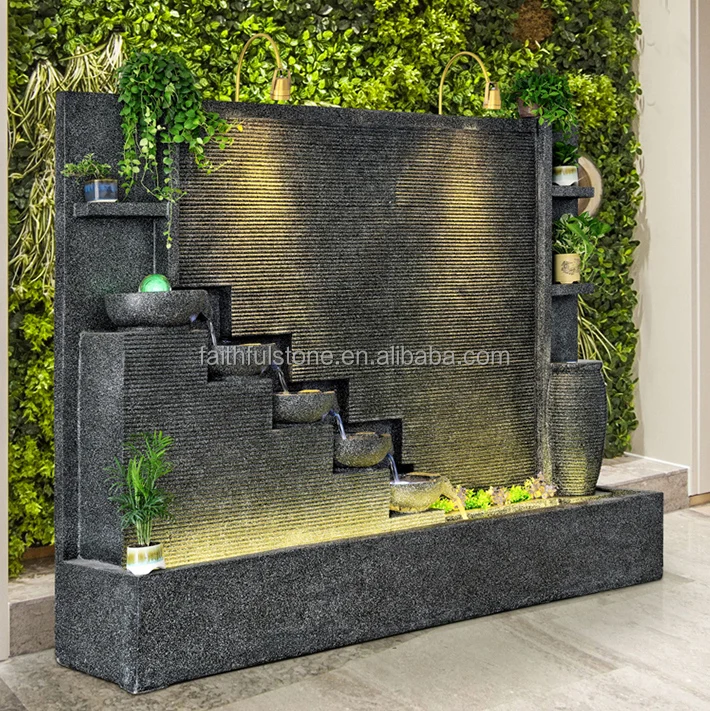 custom natural granito boquilla de fuente granite stone waterfall water wall fountain