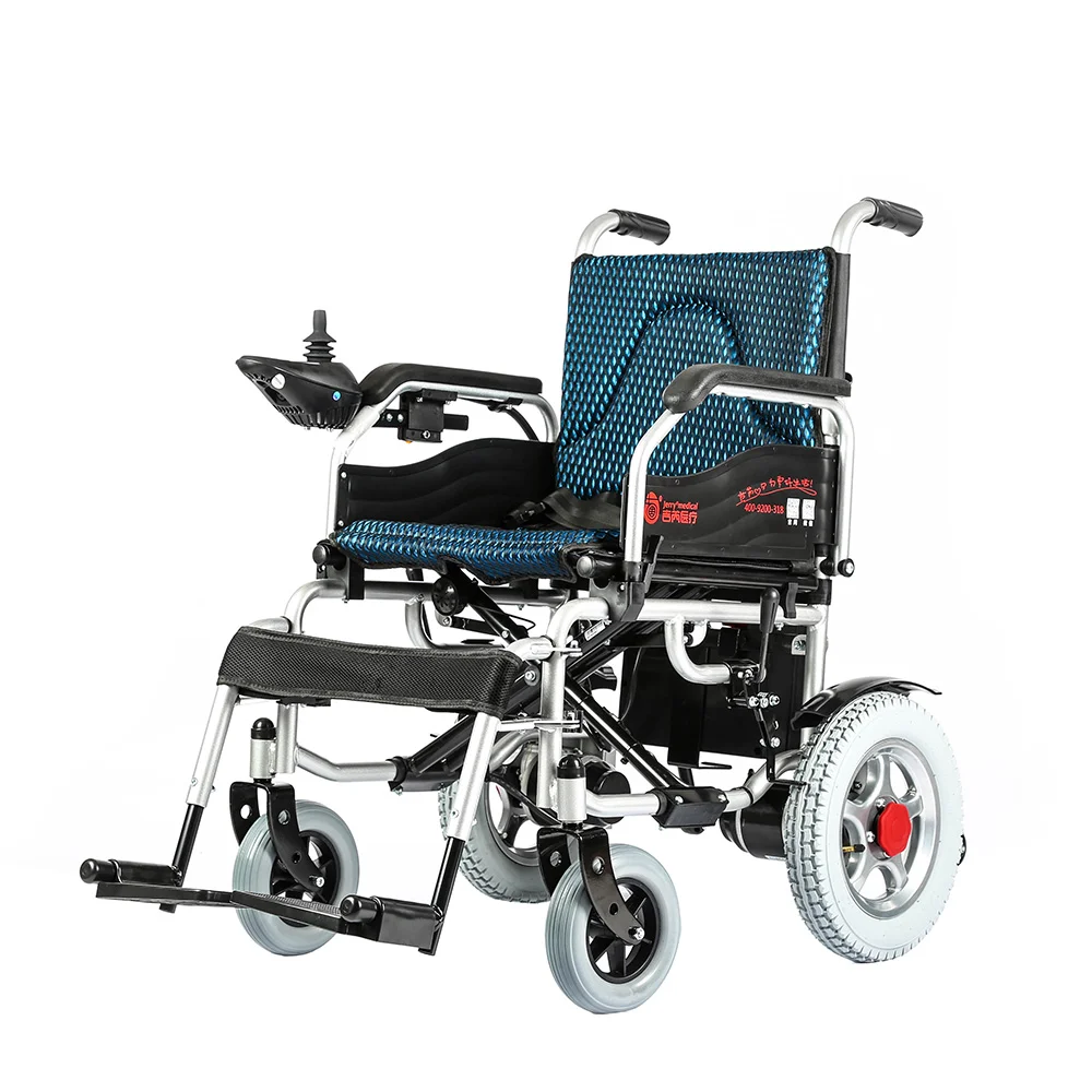 2022 Jerry Folding All Terrain Powered Electric Wheelchairs  Scale with Joystick Controller for The Disabled