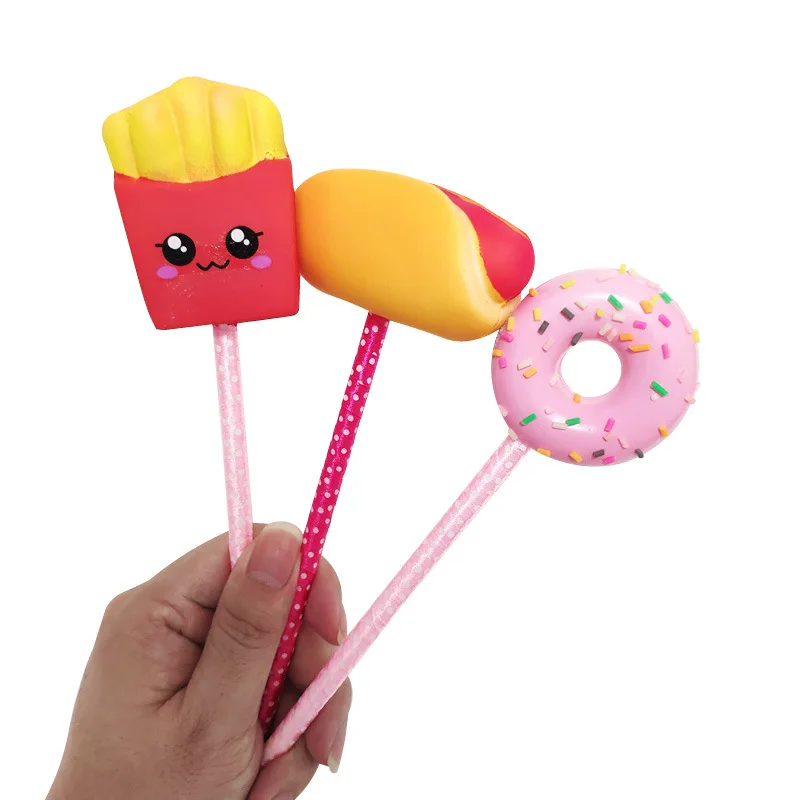Squishies Cute Bear Animal Pencil Toppers Grips Holder Kawaii Slow Rising Stress Relief Squeeze Toy