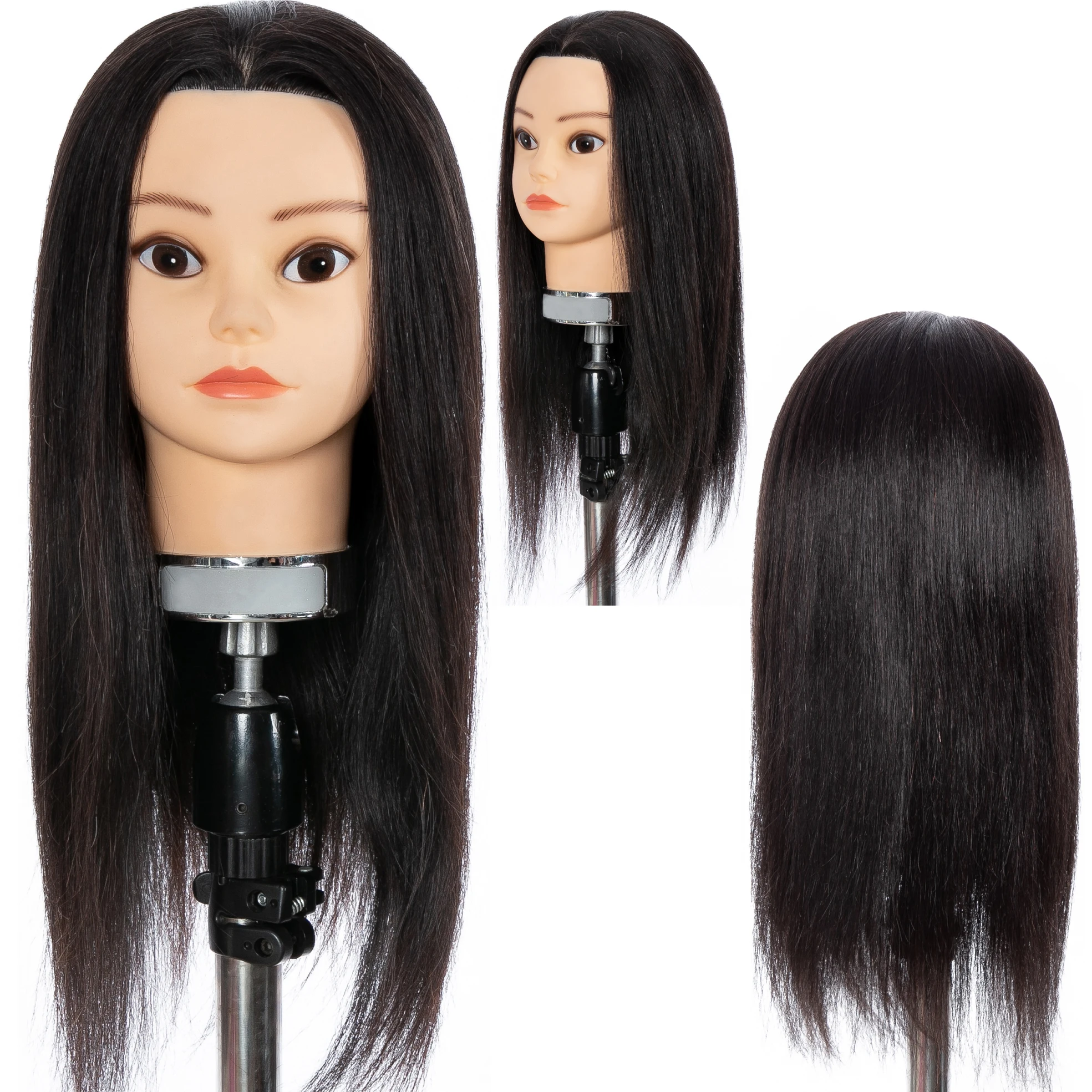 First Beauty training head mannequin female head for barber practice 100%  human hair training doll head mannequin hair