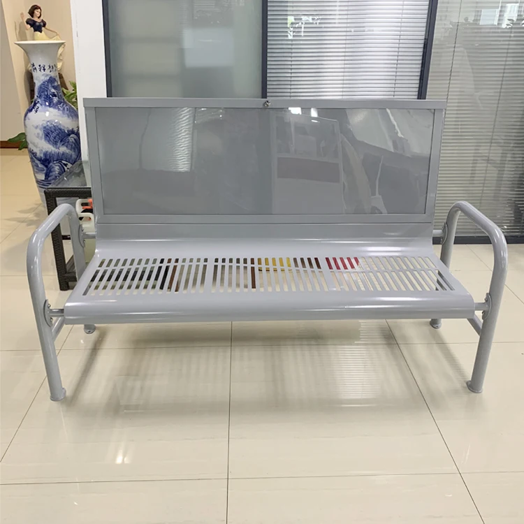 City center bus stop steel park bench outdoor cast iron Advertising garden bench