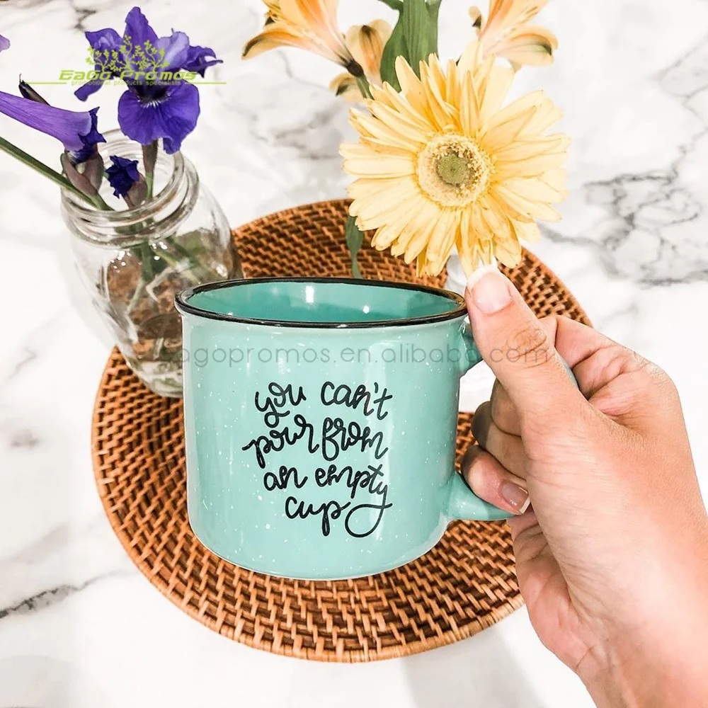 2024 2025 China Manufacturer Creative 15oz Custom Logo Specked Ceramic Campfire Mug for Picnic