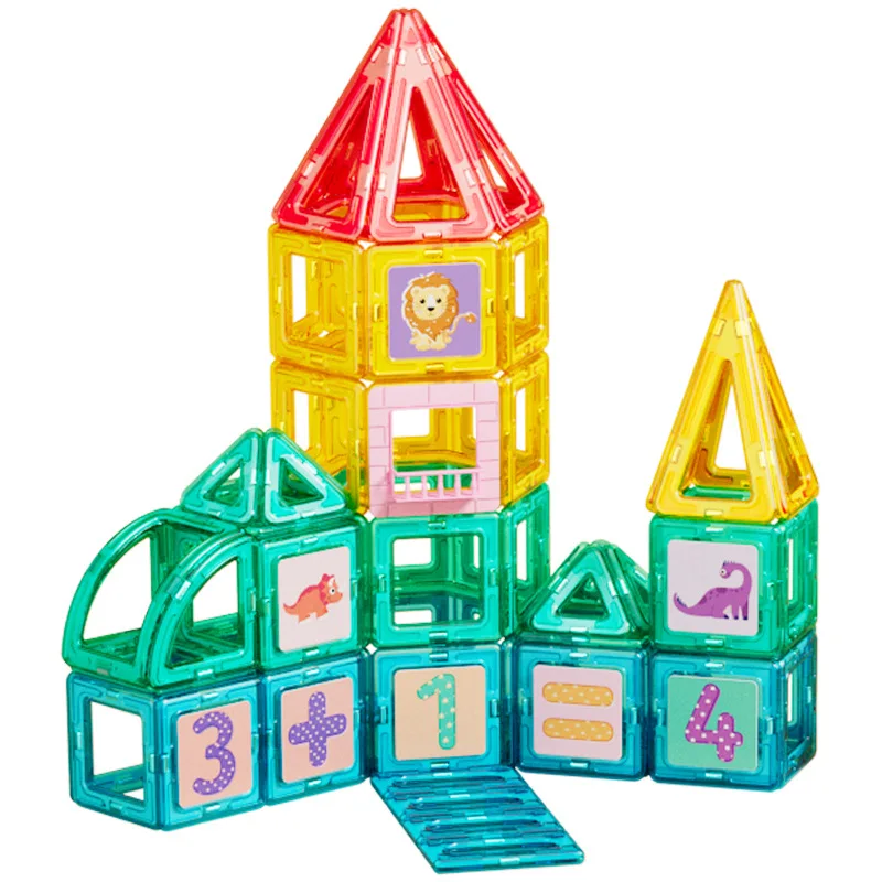 High Quality Magnetic Building Blocks Preschool Magnetic Tiles Puzzle Plastic Magnet Toys