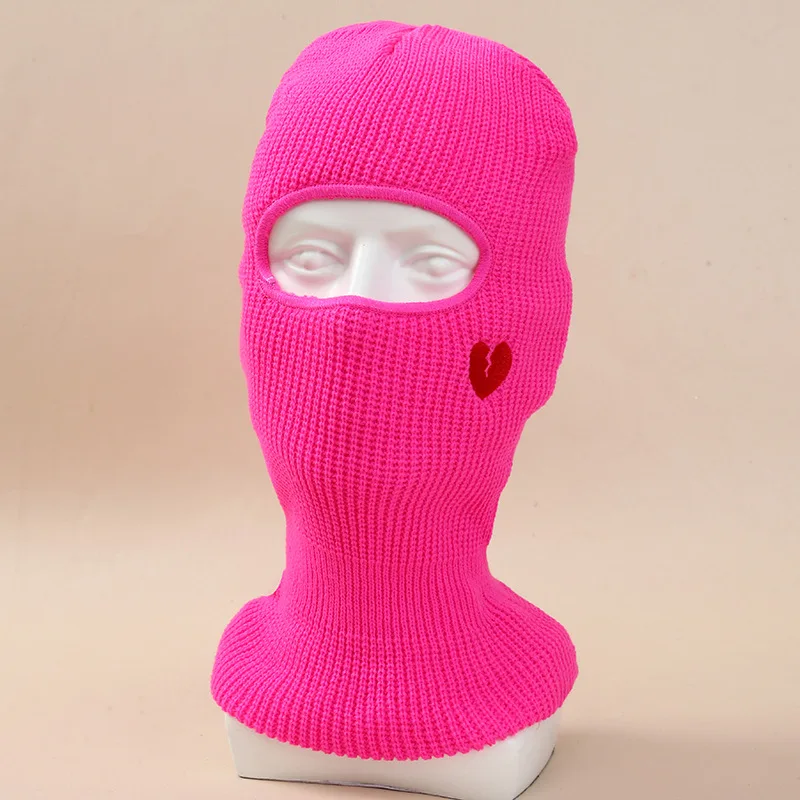 High quality full face 1 hole designer embroidery logo ski mask winter beanie hat for men women