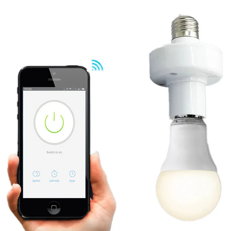 Умный адаптер для лампы tuya e27 Wi-Fi и RF433 работает с