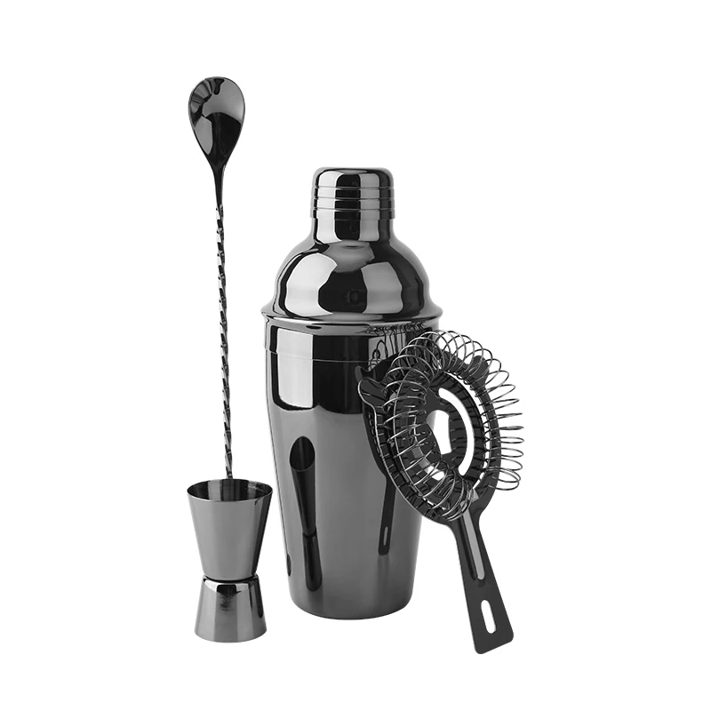 Customizable 700ml 750ml Various Styles Capacity Rose Gold Stainless Steel Bartender Making Cocktail Shaker Bar Tools Set